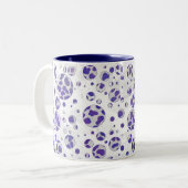 Tasse 2 Couleurs Polka blanc et violet dalmate (Devant gauche)