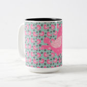 Tasse 2 Couleurs Polka Dot Birds and Flowers (Devant gauche)