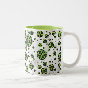 Tasse 2 Couleurs Polka Dot Leopard noir et vert