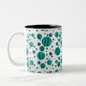Tasse 2 Couleurs Polka Dot Tiger noir et Turquoise (Gauche)