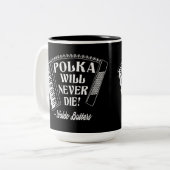 Tasse 2 Couleurs Polka ne mourra jamais les fans de Dresde (Devant gauche)