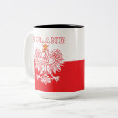 Tasse 2 Couleurs Pologne avec aigle rouge polonais (Devant gauche)