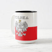 Tasse 2 Couleurs Polska avec aigle polonais (Devant gauche)