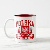 Tasse 2 Couleurs Polska Pologne (Gauche)