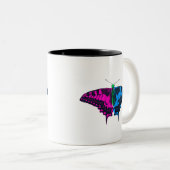 Tasse 2 Couleurs Polysexual Pride Flag Swallowtail Butterfly (Devant droit)