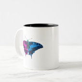 Tasse 2 Couleurs Polysexual Pride Flag Swallowtail Butterfly (Devant gauche)