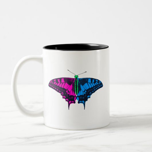 Tasse 2 Couleurs Polysexual Pride Flag Swallowtail Butterfly (Gauche)