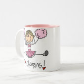 Tasse 2 Couleurs Pom-pom girl rose (Devant gauche)