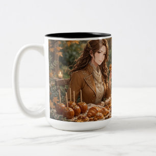 Tasse 2 Couleurs Pomme Caramel Automne – Dessert Récolte Dorée et C