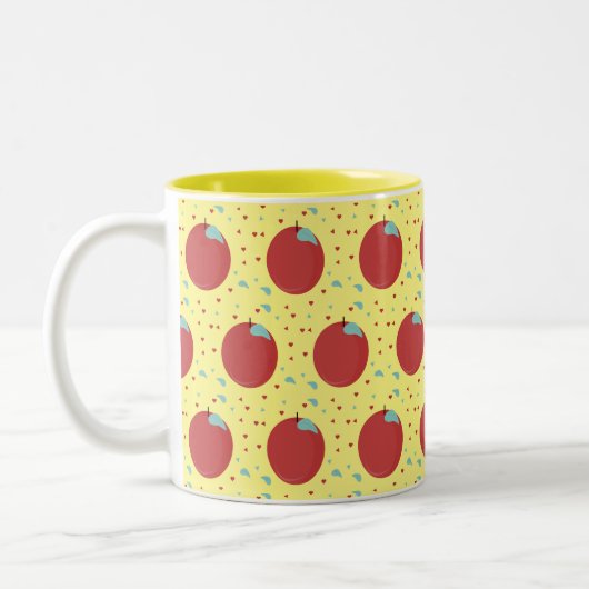 Tasse 2 Couleurs Pomme de fruits moderne Motif sucré (Gauche)