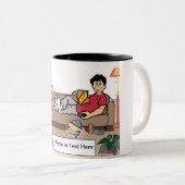 Tasse 2 Couleurs Pomme de terre - Dessin masculin par PrintedPerfec (Devant droit)