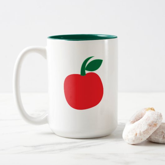 Tasse 2 Couleurs Pomme Fruit (Avec donut)