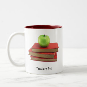 Tasse 2 Couleurs Pommes vertes et livres rouges Consommateurs d'ani