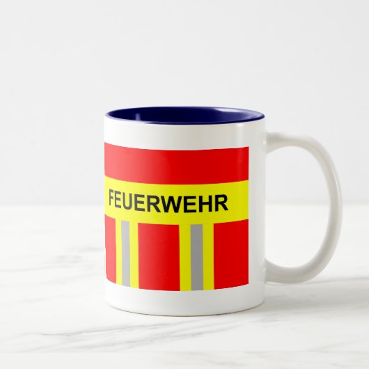 Tasse 2 Couleurs Pompier Symbole de l'uniforme rouge (Droit)