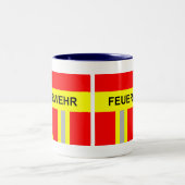 Tasse 2 Couleurs Pompier Symbole de l'uniforme rouge (Centre)
