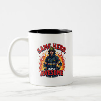Tasse 2 Couleurs Pompier Volontaire Unique Avec Texte Rouge