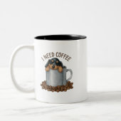 Tasse 2 Couleurs Ponce de mon café Sleepy pup Edition (Gauche)