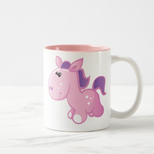 Tasse 2 Couleurs Poney mignon (Droit)