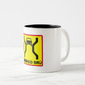 Tasse 2 Couleurs Pont de Simple-Largeur, poteau de signalisation, (Devant droit)