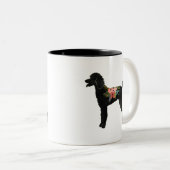 Tasse 2 Couleurs Poodle Dog Breed Boho Floral Silhouette (Devant droit)