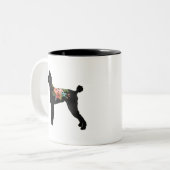 Tasse 2 Couleurs Poodle Dog Breed Boho Floral Silhouette (Devant gauche)