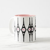 Tasse 2 Couleurs Poodle rose Tour Eiffel (Devant gauche)