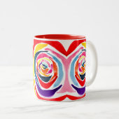 Tasse 2 Couleurs Pop aquarelle rose Abstrait (Devant droit)