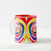 Tasse 2 Couleurs Pop aquarelle rose Abstrait (Devant gauche)
