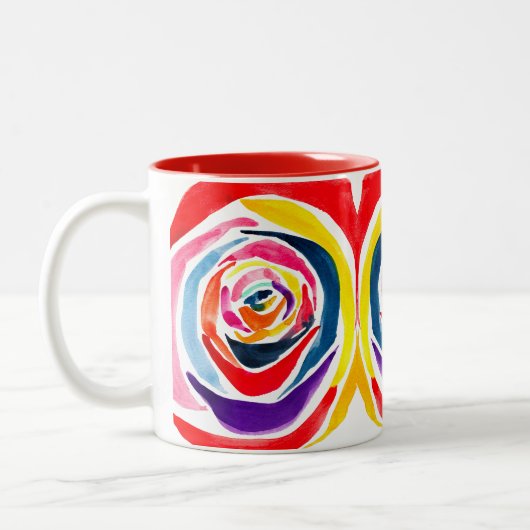 Tasse 2 Couleurs Pop aquarelle rose Abstrait (Gauche)
