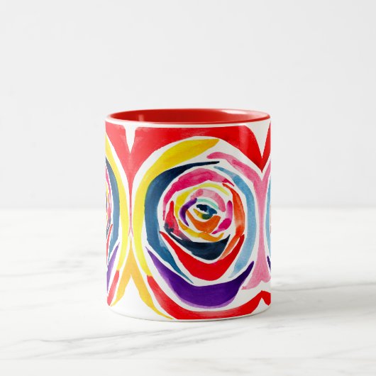 Tasse 2 Couleurs Pop aquarelle rose Abstrait (Centre)
