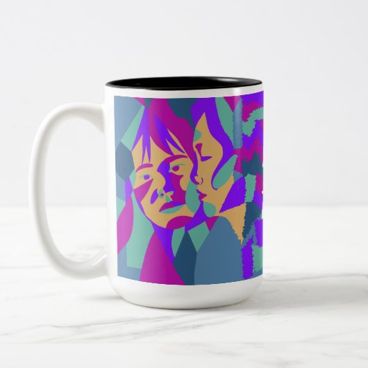 Tasse 2 Couleurs Pop art | Deux femmes | 2 côté (Gauche)