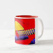 Tasse 2 Couleurs Pop Art Guitare (Devant droit)