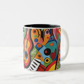 Tasse 2 Couleurs Pop art musical 001 (Devant droit)