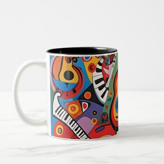 Tasse 2 Couleurs Pop art musical 001 (Gauche)