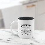 Tasse 2 Couleurs Poppop | Gros-Père Drôle Est Pour Les Vieux Gars<br><div class="desc">Grand-père est pour les vieux, donc il est Poppop à la place ! Cette énorme tasse de citation est parfaite pour la Fête des pères, les anniversaires, ou pour célébrer un nouveau grand-père ou grand-père à être. Le design présente le dicton "Poppop, parce que grand-père est pour les vieux" en...</div>