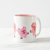Tasse 2 Couleurs Porcs de dessin mignons (Devant droit)