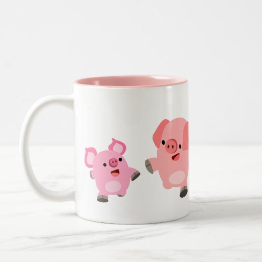 Tasse 2 Couleurs Porcs de dessin mignons (Gauche)
