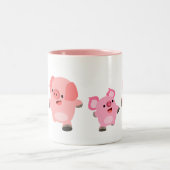Tasse 2 Couleurs Porcs de dessin mignons (Centre)