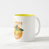 Tasse 2 Couleurs Poros Grèce affiche de voyage Art Print (Devant droit)