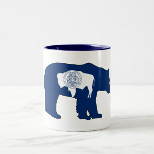 Tasse 2 Couleurs Porte-drapeau du Wyoming