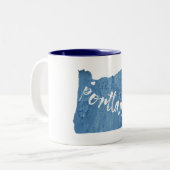 Tasse 2 Couleurs Portland, Oregon Wood Grain (Devant gauche)