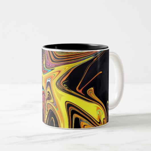 Tasse 2 Couleurs Portrait abstrait marbré (Devant droit)