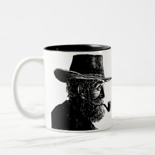 Tasse 2 Couleurs Portrait au point et à la ligne : Vieil homme sage