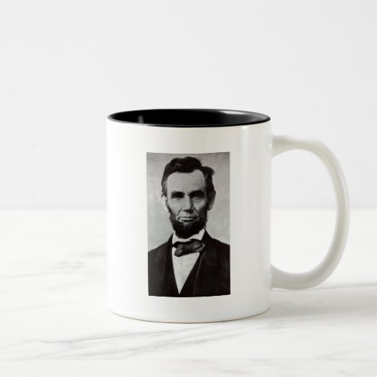 Tasse 2 Couleurs Portrait d'Abe Lincoln 2 (Droit)