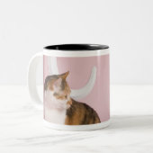 Tasse 2 Couleurs Portrait de chat (Devant gauche)