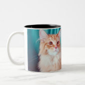Tasse 2 Couleurs Portrait de chat (Gauche)