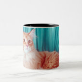 Tasse 2 Couleurs Portrait de chat (Centre)