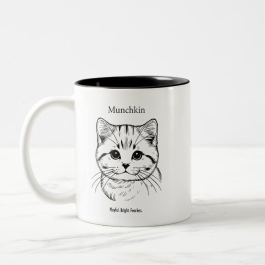 Tasse 2 Couleurs Portrait de chat Munchkin (Gauche)