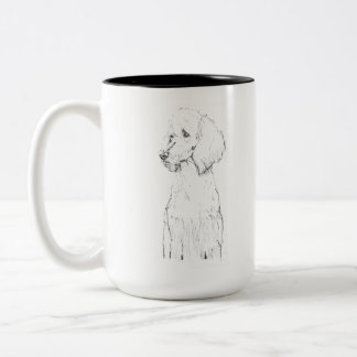 Tasse 2 Couleurs Portrait de chien caniche standard