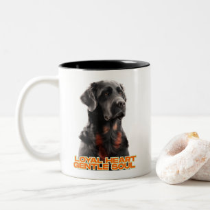 Tasse 2 Couleurs Portrait de chien noir élégant - Art réaliste pour